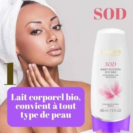 cheap  Longrich SOD Body Cream. buy and sale China, Europe, Turkey, German in wholesale prices Cameroon. FR: Le lait corporel SOD Longrich (enrichi en placenta de brebis et vitamine E) est un soin hydratant puissant conçu pour réparer, protéger et adoucir la peau. Il est réputé pour atténuer les vergetures, combattre les signes du vieillissement, et un